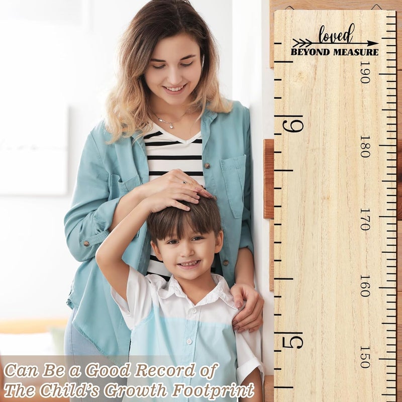 Eersida Growth Chart for Wall Kids Height Growth Chart Wooden Ruler Nursery Wall Decor Boys Girls Height Measurement Loved Beyond Measure for Room Hanging Decor(Classic Style) - Image 4